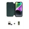 MARSİLYAN™- iPhone 14 Pro Max Kılıf Siluet Minimal Serisi - Siyah Joko Magic 5D Hayalet Cam + Bilvis Titan Kamera Lens - GS
