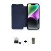 MARSİLYAN™- iPhone 14 Pro Max Kılıf Siluet Minimal Serisi - Siyah Joko Magic 5D Hayalet Cam + Bilvis Titan Kamera Lens - GS