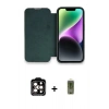 MARSİLYAN™- iPhone 14 Pro Max Kılıf Siluet Minimal Serisi - Siyah Joko Magic 5D Hayalet Cam + PVD Metal Kamera Lens - TU