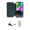 MARSİLYAN™- iPhone 14 Pro Max Kılıf Siluet Minimal Serisi - Siyah Mat Seramik Nano Ekran Koruyucu + Bilvis Titan Kamera Lens - GD