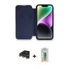 MARSİLYAN™- iPhone 14 Pro Max Kılıf Siluet Minimal Serisi - Siyah Polymer Nano Ekran Koruyucu + Gold Raze Metal Kamera Lens