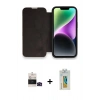 MARSİLYAN™- iPhone 14 Pro Max Kılıf Siluet Minimal Serisi - Siyah Polymer Nano Ekran Koruyucu + Siyah Bilvis Titan Kamera Lens
