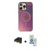 MARSİLYAN™- iPhone 14 Pro Max Kılıf Siluet Modern Koleksiyonu - Şeffaf Royal Nano Ekran Koruyucu + Raze Metal Kamera Lens - GD