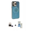 MARSİLYAN™- iPhone 14 Pro Max Kılıf Siluet Modern Koleksiyonu - Şeffaf Royal Nano Ekran Koruyucu + Bilvis Titan Kamera Lens - SH