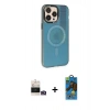 MARSİLYAN™- iPhone 14 Pro Max Kılıf Siluet Modern Koleksiyonu - Siyah 18D Cam Ekran Koruyucu + Bilvis Titan Kamera Lens - GD