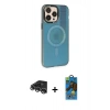 MARSİLYAN™- iPhone 14 Pro Max Kılıf Siluet Modern Koleksiyonu - Siyah 18D Cam Ekran Koruyucu + Raze Metal Kamera Lens - GS