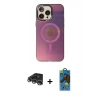 MARSİLYAN™- iPhone 14 Pro Max Kılıf Siluet Modern Koleksiyonu - Siyah 18D Cam Ekran Koruyucu + Raze Metal Kamera Lens - GS