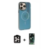 MARSİLYAN™- iPhone 14 Pro Max Kılıf Siluet Modern Koleksiyonu - Siyah 360 Mat Full Body Arka Koruyucu + PVD Metal Kamera Lens - TU