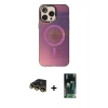 MARSİLYAN™- iPhone 14 Pro Max Kılıf Siluet Modern Koleksiyonu - Siyah 360 Mat Full Body Arka Koruyucu + Raze Metal Kamera Lens - GD