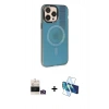 MARSİLYAN™- iPhone 14 Pro Max Kılıf Siluet Modern Koleksiyonu - Siyah 3D Antistatik Cam Ekran Koruyucu + Bilvis Titan Kamera Lens - GD
