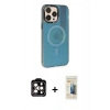 MARSİLYAN™- iPhone 14 Pro Max Kılıf Siluet Modern Koleksiyonu - Siyah 6D Mat Seramik Hayalet Nano Ekran Koruyucu + Turuncu PVD Metal Kamera Lens