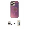 MARSİLYAN™- iPhone 14 Pro Max Kılıf Siluet Modern Koleksiyonu - Siyah 6D Mat Seramik Hayalet Nano Ekran Koruyucu + Bilvis Titan Kamera Lens - GD