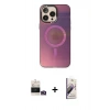 MARSİLYAN™- iPhone 14 Pro Max Kılıf Siluet Modern Koleksiyonu - Siyah Bilvis 3D Mat Cam Ekran Koruyucu + Bilvis Titan Kamera Lens - GD