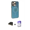 MARSİLYAN™- iPhone 14 Pro Max Kılıf Siluet Modern Koleksiyonu - Siyah Bilvis 5in1 3D Magic Cam Ekran Koruyucu + Raze Metal Kamera Lens - GD