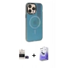 MARSİLYAN™- iPhone 14 Pro Max Kılıf Siluet Modern Koleksiyonu - Siyah Bilvis 5in1 5D Magic Hayalet Cam Ekran Koruyucu + Bilvis Titan Kamera Lens - SH