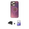 MARSİLYAN™- iPhone 14 Pro Max Kılıf Siluet Modern Koleksiyonu - Siyah Bilvis 5in1 5D Magic Hayalet Cam Ekran Koruyucu + Raze Metal Kamera Lens - GS