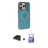 MARSİLYAN™- iPhone 14 Pro Max Kılıf Siluet Modern Koleksiyonu - Siyah Bilvis 5in1 5D Magic Hayalet Cam Ekran Koruyucu + Raze Metal Kamera Lens - GD