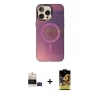 MARSİLYAN™- iPhone 14 Pro Max Kılıf Siluet Modern Koleksiyonu - Siyah Buffer Cam Ekran Koruyucu + Bilvis Titan Kamera Lens - SH