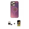 MARSİLYAN™- iPhone 14 Pro Max Kılıf Siluet Modern Koleksiyonu - Siyah Buffer Cam Ekran Koruyucu + Bilvis Titan Kamera Lens - GS