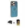 MARSİLYAN™- iPhone 14 Pro Max Kılıf Siluet Modern Koleksiyonu - Siyah Buffer Cam Ekran Koruyucu + Raze Metal Kamera Lens - GS