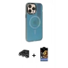 MARSİLYAN™- iPhone 14 Pro Max Kılıf Siluet Modern Koleksiyonu - Siyah Buffer Hayalet Cam Ekran Koruyucu + Raze Metal Kamera Lens - GS