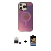 MARSİLYAN™- iPhone 14 Pro Max Kılıf Siluet Modern Koleksiyonu - Siyah Buffer Hayalet Cam Ekran Koruyucu + Bilvis Titan Kamera Lens - DNMR