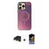 MARSİLYAN™- iPhone 14 Pro Max Kılıf Siluet Modern Koleksiyonu - Siyah Buffer Hayalet Cam Ekran Koruyucu + Raze Metal Kamera Lens - GD