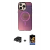 MARSİLYAN™- iPhone 14 Pro Max Kılıf Siluet Modern Koleksiyonu - Siyah Buffer Hayalet Cam Ekran Koruyucu + Raze Metal Kamera Lens - GS