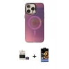 MARSİLYAN™- iPhone 14 Pro Max Kılıf Siluet Modern Koleksiyonu - Siyah Buffer Hayalet Cam Ekran Koruyucu + Bilvis Titan Kamera Lens - GD