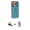 MARSİLYAN™- iPhone 14 Pro Max Kılıf Siluet Modern Koleksiyonu - Siyah Joko 5D Cam + Gümüş Bilvis Titan Kamera Lens