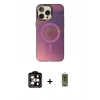 MARSİLYAN™- iPhone 14 Pro Max Kılıf Siluet Modern Koleksiyonu - Siyah Joko Magic 5D Hayalet Cam + PVD Metal Kamera Lens - TU