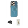 MARSİLYAN™- iPhone 14 Pro Max Kılıf Siluet Modern Koleksiyonu - Siyah Mat Seramik Nano Ekran Koruyucu + Gümüş Raze Metal Kamera Lens