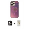 MARSİLYAN™- iPhone 14 Pro Max Kılıf Siluet Modern Koleksiyonu - Siyah Mat Seramik Nano Ekran Koruyucu + PVD Metal Kamera Lens - TU