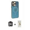 MARSİLYAN™- iPhone 14 Pro Max Kılıf Siluet Modern Koleksiyonu - Siyah Mat Seramik Nano Ekran Koruyucu + PVD Metal Kamera Lens - TU
