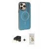 MARSİLYAN™- iPhone 14 Pro Max Kılıf Siluet Modern Koleksiyonu - Siyah Mat Seramik Nano Ekran Koruyucu + Raze Metal Kamera Lens - GD