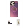 MARSİLYAN™- iPhone 14 Pro Max Kılıf Siluet Modern Koleksiyonu - Siyah Mat Seramik Nano Ekran Koruyucu + Bilvis Titan Kamera Lens - SH