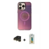 MARSİLYAN™- iPhone 14 Pro Max Kılıf Siluet Modern Koleksiyonu - Siyah Polymer Nano Ekran Koruyucu + Raze Metal Kamera Lens - GD