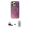 MARSİLYAN™- iPhone 14 Pro Max Kılıf Siluet Modern Koleksiyonu - Siyah Polymer Nano Ekran Koruyucu + Bilvis Titan Kamera Lens - SH