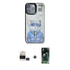 MARSİLYAN™- iPhone 14 Pro Max Kılıf Siluet Modern Özel Seri - Şeffaf 360 Full Body Arka Koruyucu + Bilvis Titan Kamera Lens - DNMR