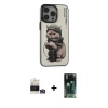 MARSİLYAN™- iPhone 14 Pro Max Kılıf Siluet Modern Özel Seri - Şeffaf 360 Full Body Arka Koruyucu + Bilvis Titan Kamera Lens - GS