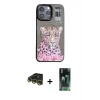 MARSİLYAN™- iPhone 14 Pro Max Kılıf Siluet Modern Özel Seri - Şeffaf 360 Full Body Arka Koruyucu + Raze Metal Kamera Lens - GD