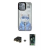 MARSİLYAN™- iPhone 14 Pro Max Kılıf Siluet Modern Özel Seri - Şeffaf 360 Full Body Arka Koruyucu + Raze Metal Kamera Lens - GD