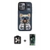 MARSİLYAN™- iPhone 14 Pro Max Kılıf Siluet Modern Özel Seri - Şeffaf 360 Full Body Arka Koruyucu + PVD Metal Kamera Lens - TU