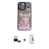 MARSİLYAN™- iPhone 14 Pro Max Kılıf Siluet Modern Özel Seri - Şeffaf Pasifik Cam Ekran Koruyucu + Bilvis Titan Kamera Lens - DNMR