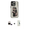 MARSİLYAN™- iPhone 14 Pro Max Kılıf Siluet Modern Özel Seri - Şeffaf Pasifik Cam Ekran Koruyucu + Bilvis Titan Kamera Lens - DNMR