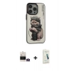 MARSİLYAN™- iPhone 14 Pro Max Kılıf Siluet Modern Özel Seri - Şeffaf Pasifik Cam Ekran Koruyucu + Bilvis Titan Kamera Lens - GD