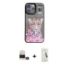 MARSİLYAN™- iPhone 14 Pro Max Kılıf Siluet Modern Özel Seri - Şeffaf Pasifik Cam Ekran Koruyucu + Bilvis Titan Kamera Lens - GD