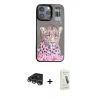 MARSİLYAN™- iPhone 14 Pro Max Kılıf Siluet Modern Özel Seri - Şeffaf Pasifik Cam Ekran Koruyucu + Raze Metal Kamera Lens - GS