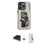 MARSİLYAN™- iPhone 14 Pro Max Kılıf Siluet Modern Özel Seri - Şeffaf Pasifik Cam Ekran Koruyucu + Raze Metal Kamera Lens - GS
