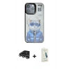 MARSİLYAN™- iPhone 14 Pro Max Kılıf Siluet Modern Özel Seri - Şeffaf Pasifik Cam Ekran Koruyucu + Raze Metal Kamera Lens - GS